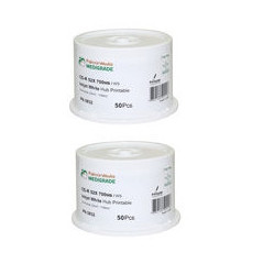 CD-R 700MB 80min 52x, inkjet ff print, Pack 100 (2 X 50 UNI) FalconMedia Medigrade